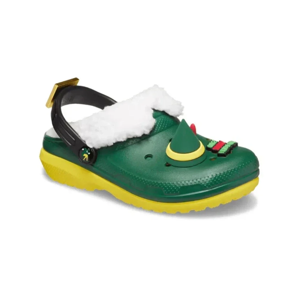Crocs ELF Classic 209377-7C1 Clogs Kids Green Heel Strap Comfort Shoes NIN247